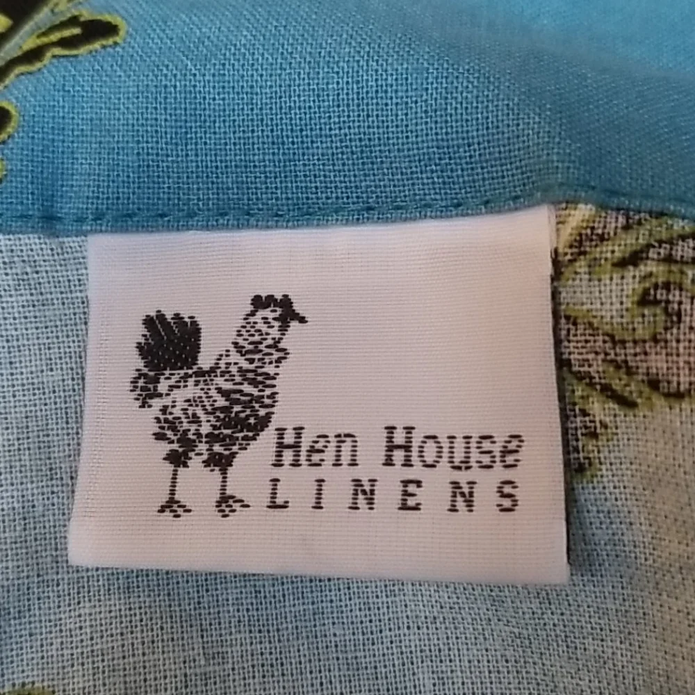 Hen House Linens Blue Black Cocktail Apron with Tie Bow & Pocket